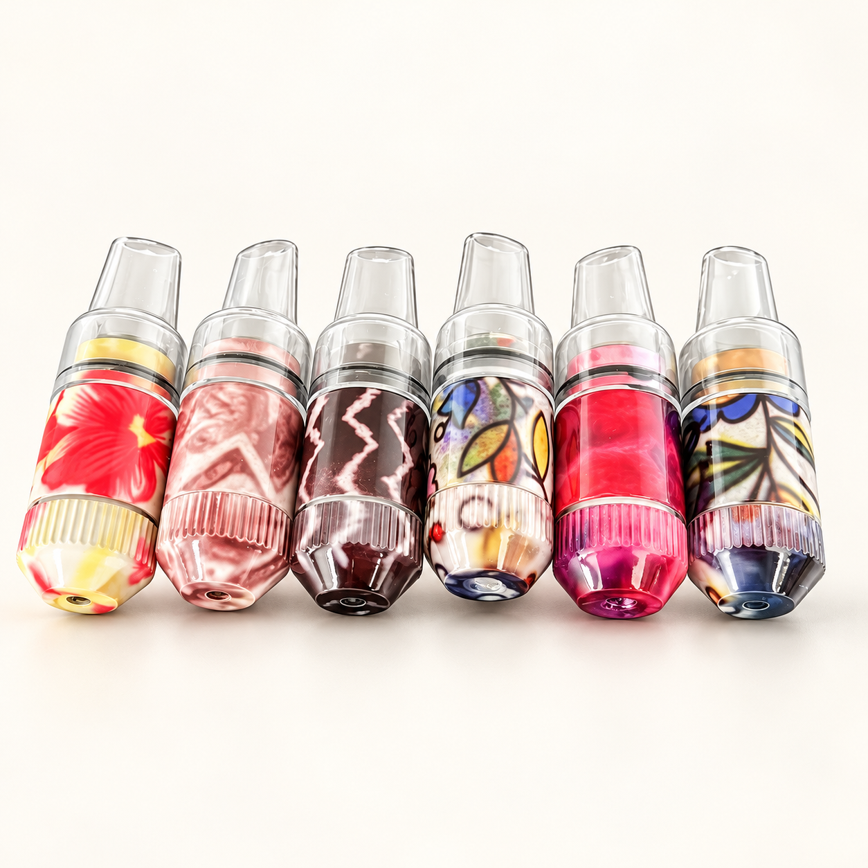 Patterned Mini Snuff Containers in photographed stock color assortment