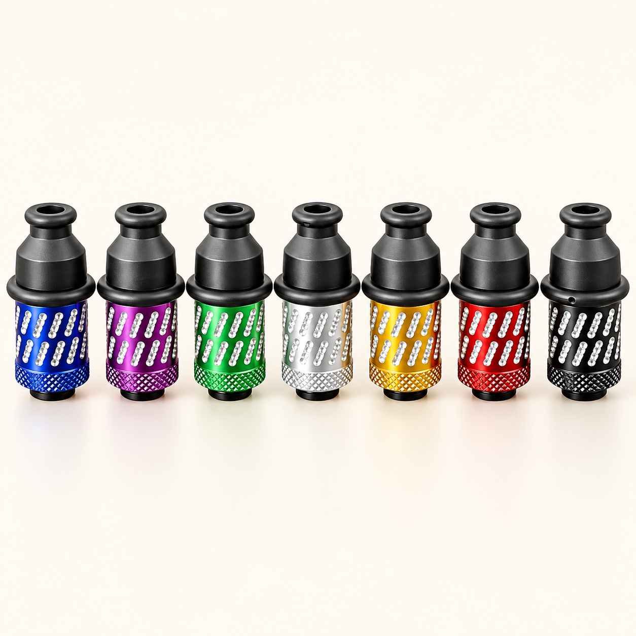 Ribbed Color Snuff Containers in photographed stock color assortment